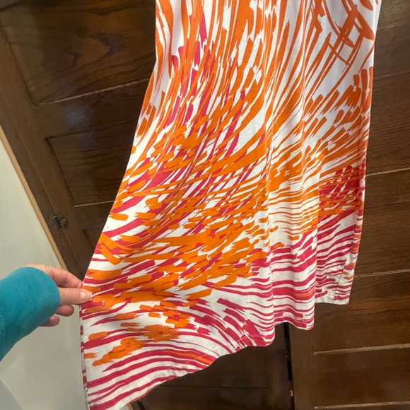 Title Nine XL Swirl print Dress Orange Pink stretch active strappy athletic bra - Picture 4 of 11